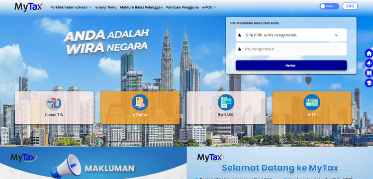 Form-filling page from MyTax