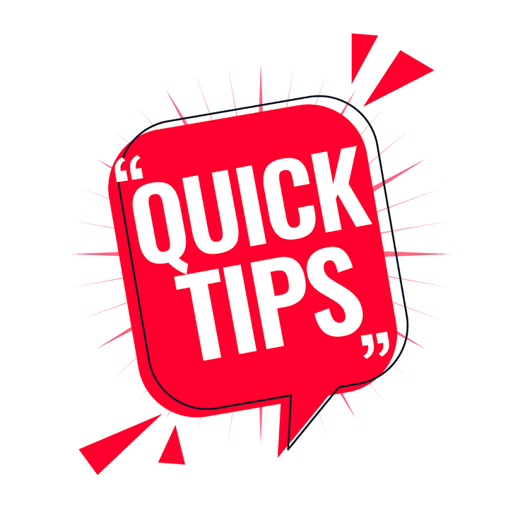 Graphic illustration of the text "QUICK TIPS"