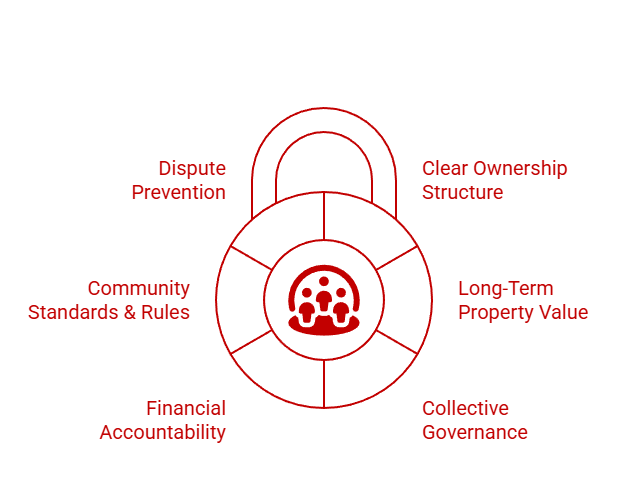 Key pillars that strengthen ownership, value, and harmony in strata living.