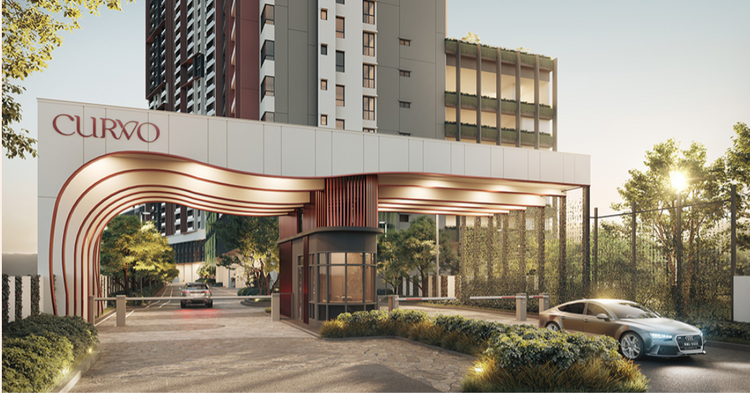 Artist’s impression of the Curvo Residences entrance at Setapak. 
