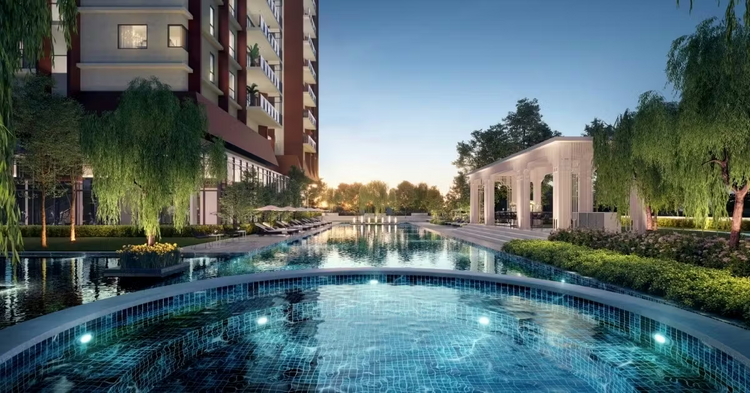 Swimming pool and landscaped facilities at The MINH, Mont Kiara.