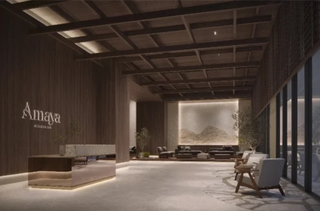 Alt text: Reception and lounge area of Amaya Residences at Damansara Avenue with modern interior design. | Credit: TA Global Berhad - Indo Aman Bina Sdn Bhd