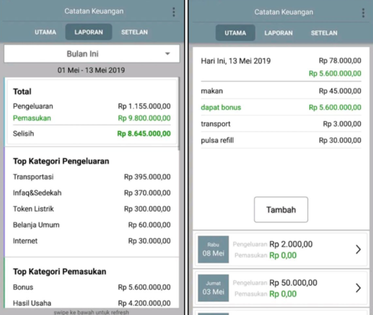 Aplikasi Catatan Keuangan Homecare