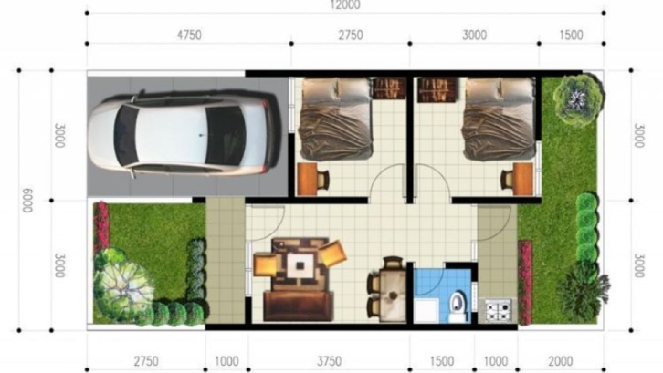 Desain Rumah Kontrakan 3x6 - Homecare24