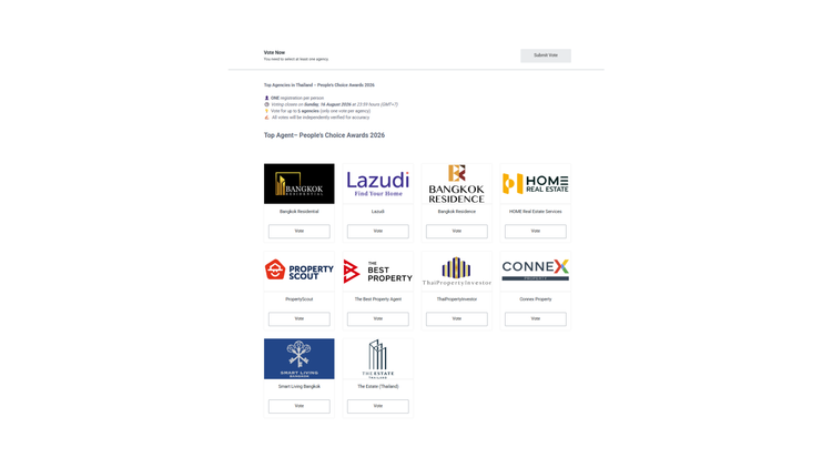 ขั้นตอนการโหวต DDproperty People's Choice Awards 2026