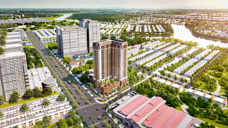 Phối cảnh Viva Plaza tọa lạc ngay mặt tiền Nguyễn Lương Bằng, cách Phú Mỹ Hưng chỉ 300m.