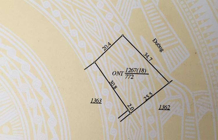 Ví dụ ký hiệu đất ONT là đất ở nông thôn trên sổ đỏ