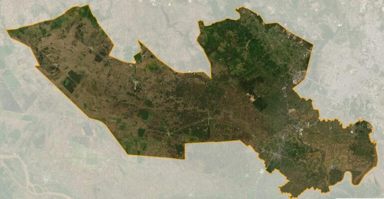 Bản đồ tỉnh Long An nhìn từ vệ tinh