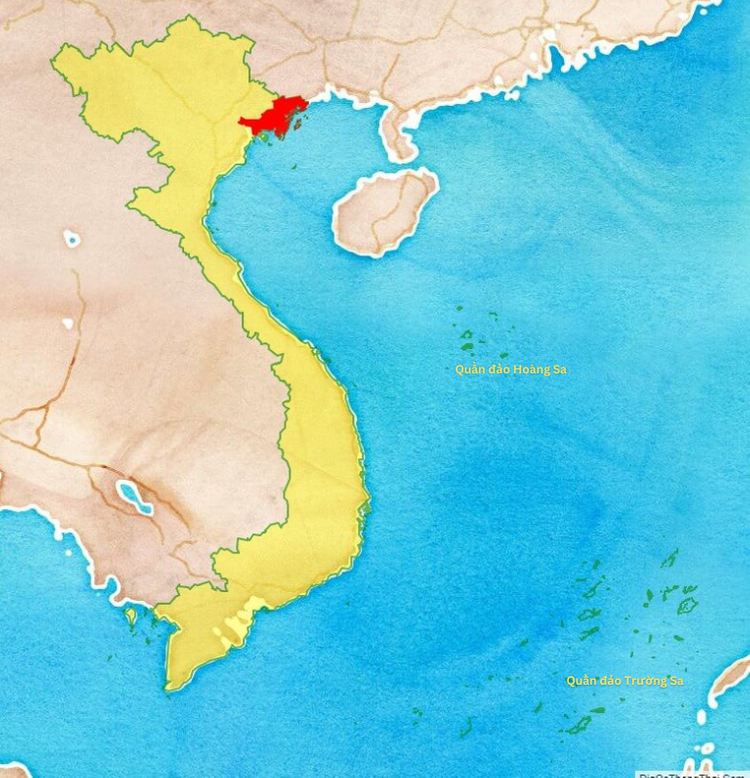 Vị trí tỉnh Quảng Ninh trên bản đồ Việt Nam