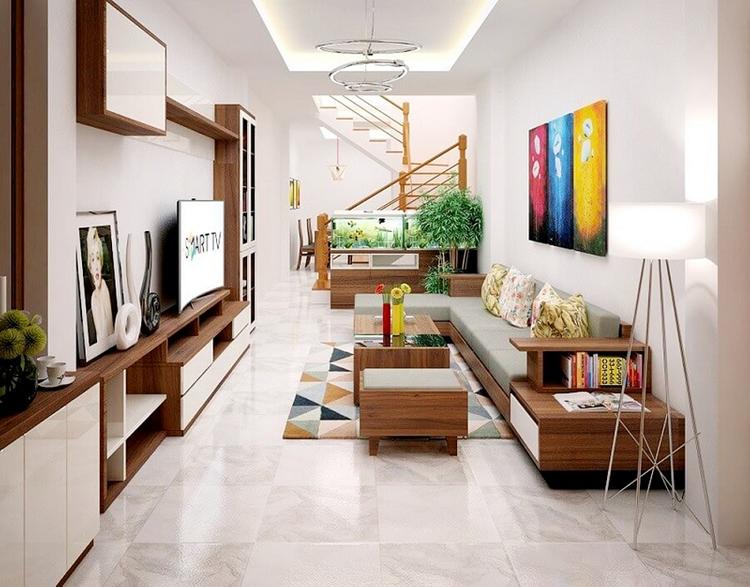 Thiết kế một căn phòng khách nhà ống
