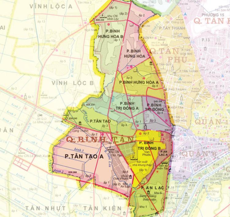 Bản đồ hành chính quận Bình Tân
