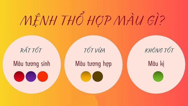 mệnh Thổ hợp màu gì