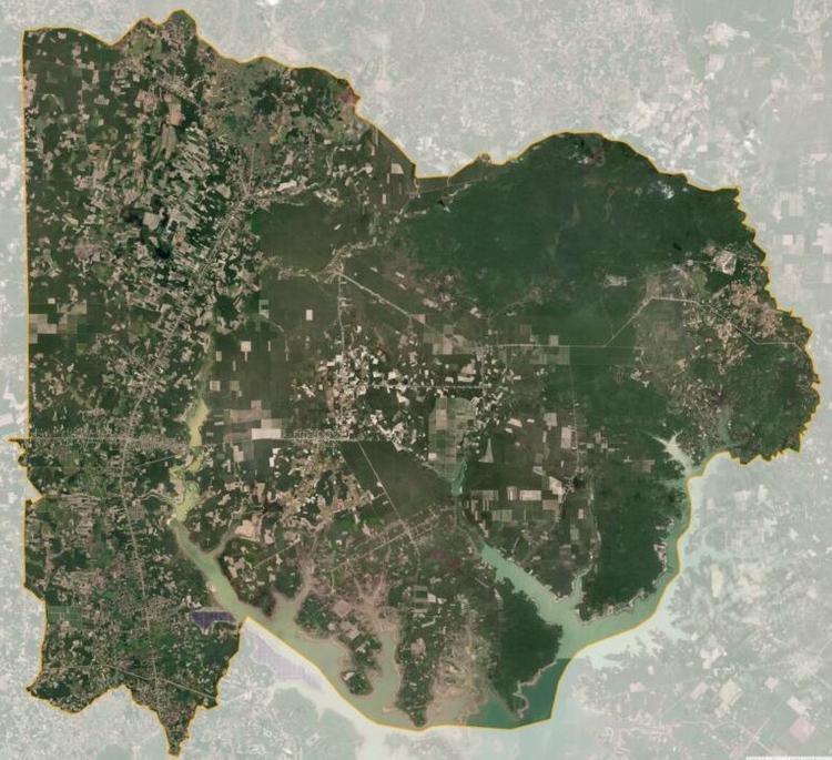  Bản đồ vệ tinh Huyện Tân Châu. Ảnh: meeymap.com 