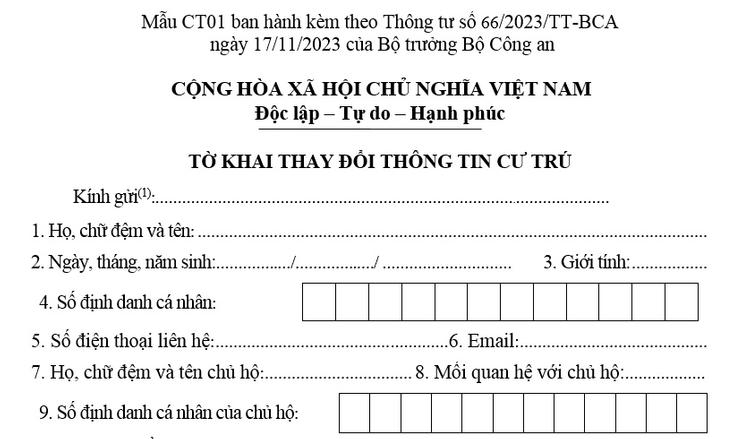 Đăng ký tạm trú online