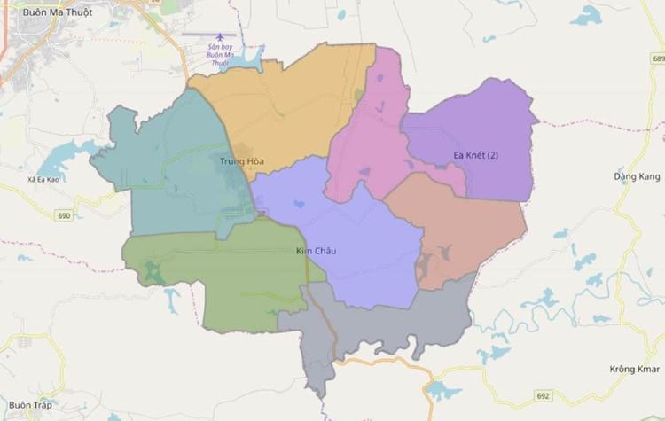 Bản đồ huyện Cư Kuin