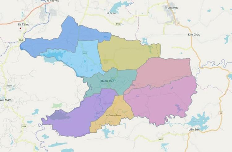 Bản đồ huyện Krông Ana