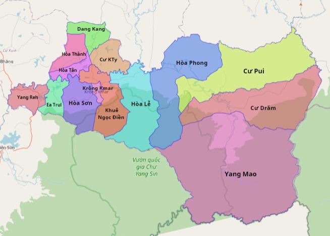 Bản đồ Huyện Krông Bông