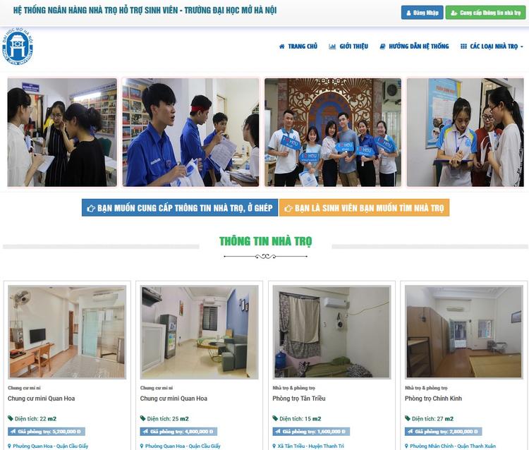 Hệ thống “Ngân hàng nhà trọ hỗ trợ sinh viên – Trường Đại học Mở Hà Nội