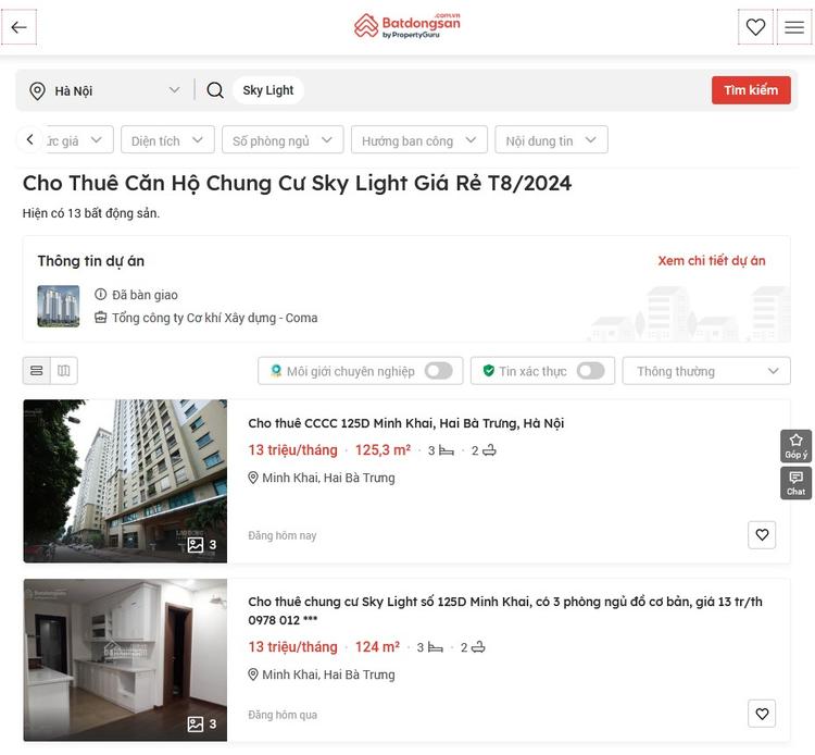 Cách tìm kiếm chung cư cho thuê trên Batdongsan.com.vn