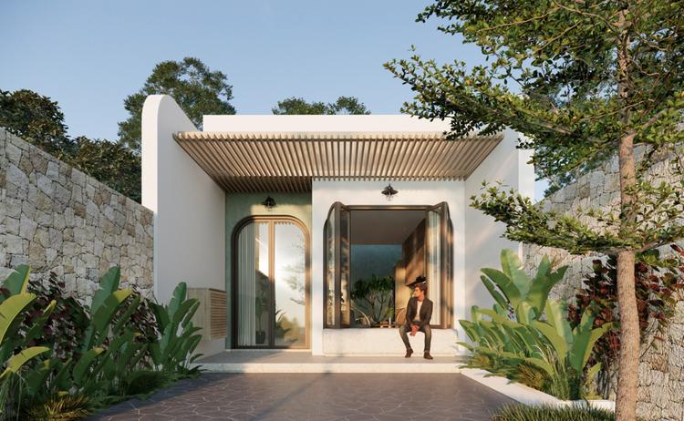 Nhà cấp 4 mái bằng hiện đại kèm sân vườn rộng