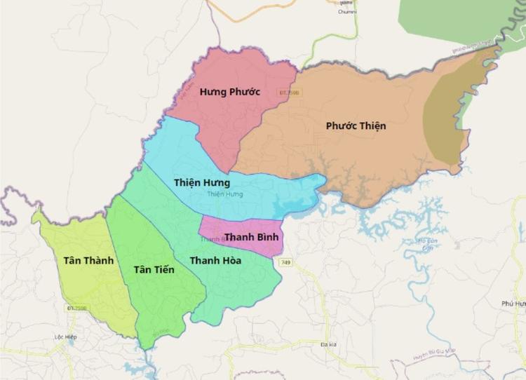 Bản đồ huyện Bù Đốp