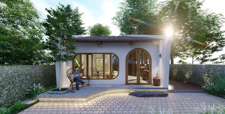 Nhà cấp 4 mái bằng với thiết kế theo phong cách hiện đại