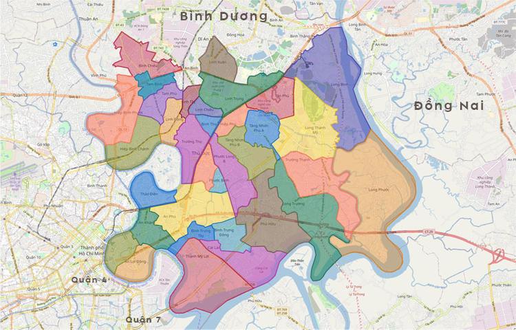 Bản đồ thành phố Thủ Đức