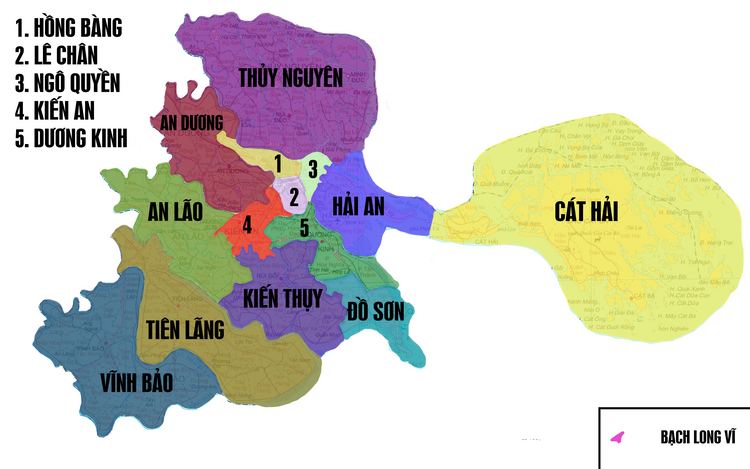Bản đồ hành chính thành phố Hải Phòng