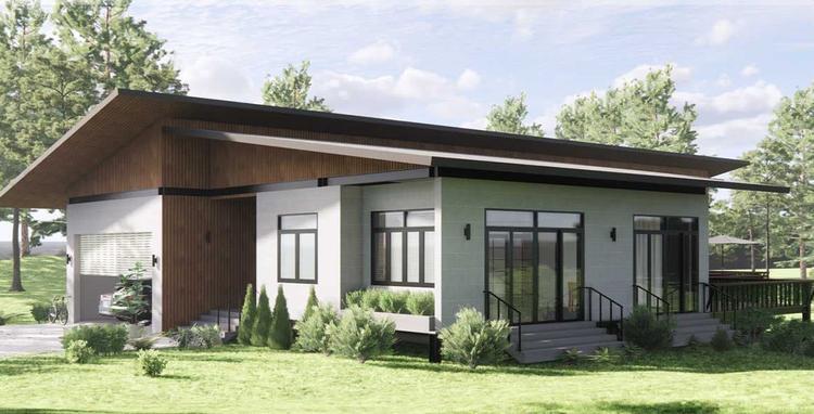 Nhà lắp ghép 3 phòng ngủ có cổng phụ
