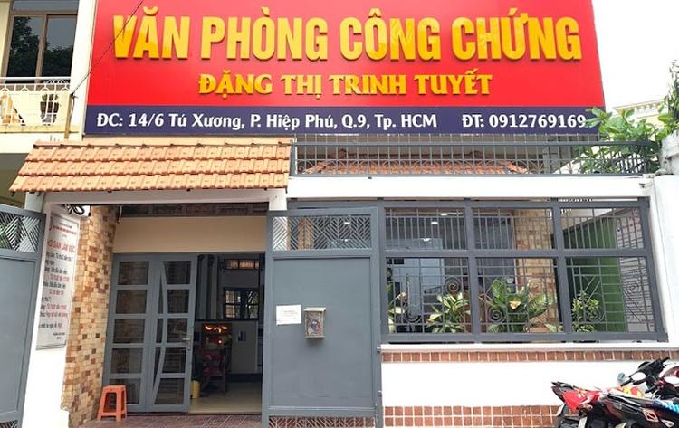 Văn phòng công chứng Đặng Thị Trinh Tuyết