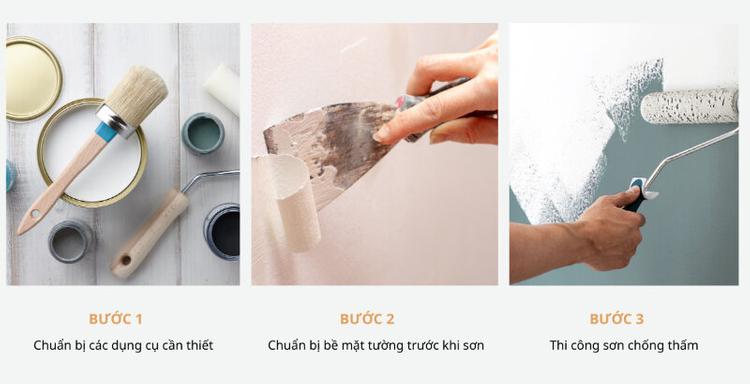 Quy trình các bước sơn chống thấm tường đúng kỹ thuật