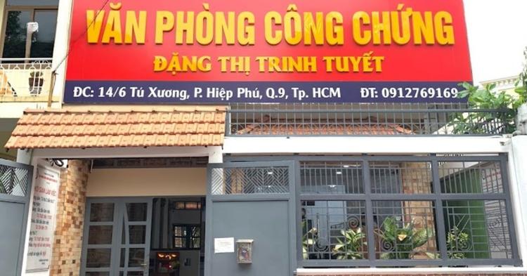 Văn phòng công chứng Đặng Thị Trinh Tuyết