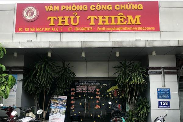 Văn phòng công chứng Thủ Thiêm