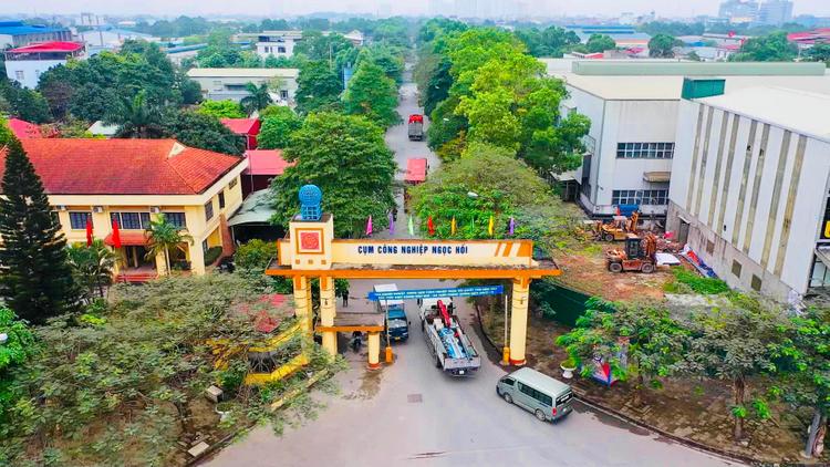 Vị trí cổng khu công nghiệp Ngọc Hồi