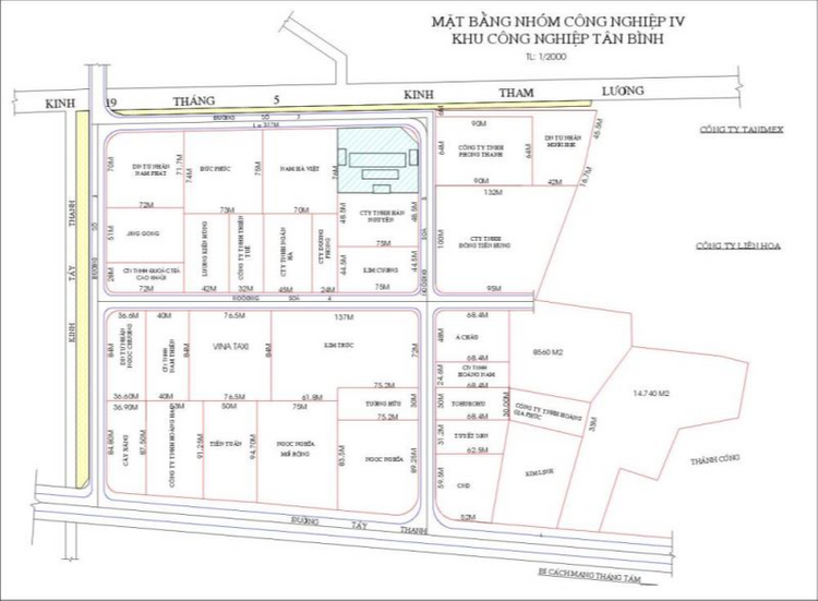 Mặt bằng nhóm Công nghiệp IV KCN Tân Bình
