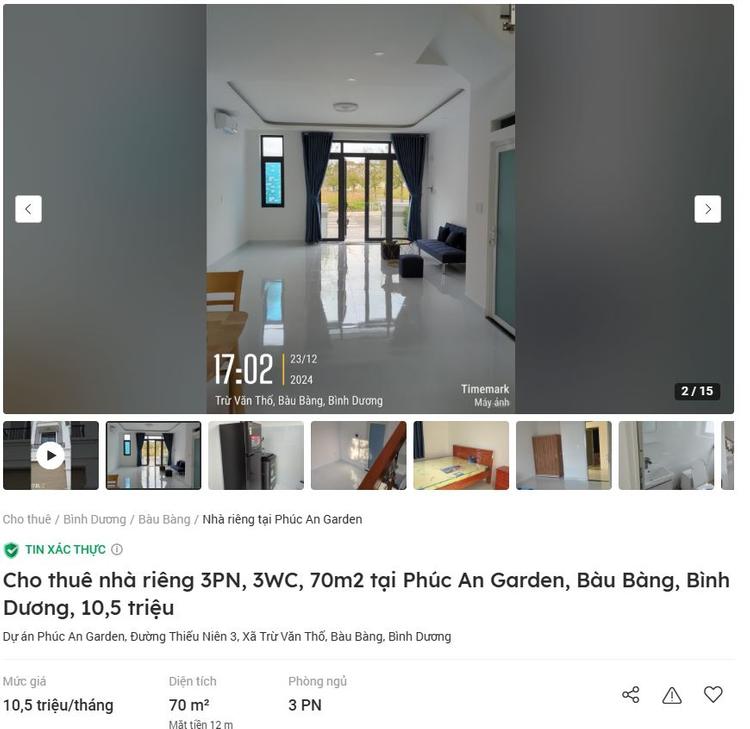 tin rao cho thuê nhà riêng tại huyện Bàu Bàng