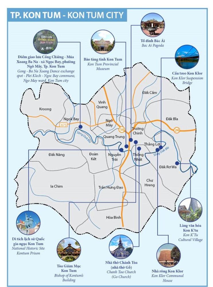 Bản đồ du lịch thành phố Kon Tum