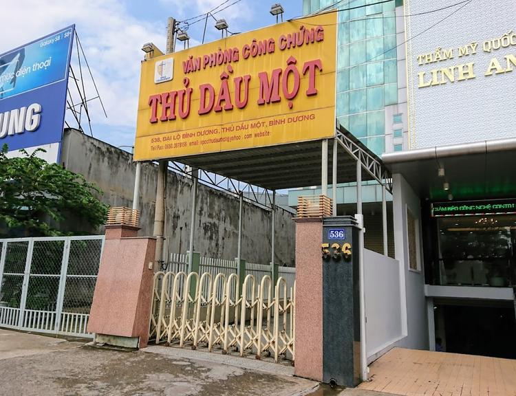 Cơ sở văn phòng công chứng Thủ Dầu Một. 