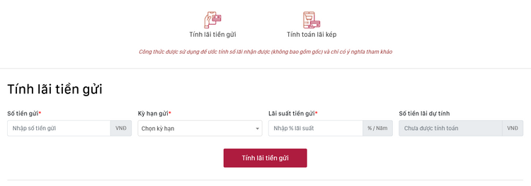 Công cụ tính lãi suất