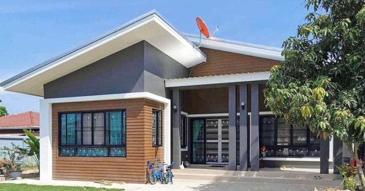 Mẫu nhà cấp 4 chữ L mái thái 3 phòng ngủ.