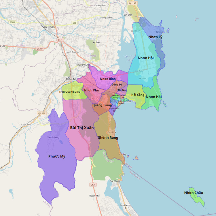 Thành phố biển Quy Nhơn thuộc tỉnh Bình Định
