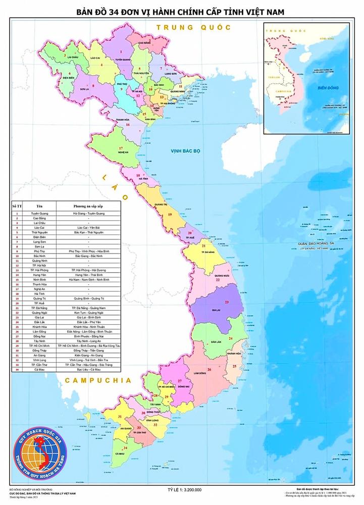Bản đồ sáp nhập tỉnh