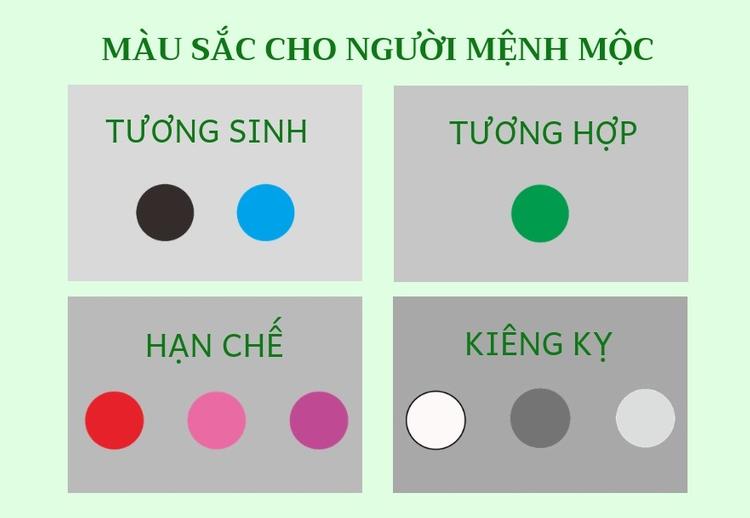 Màu hợp và không hợp với mệnh Mộc