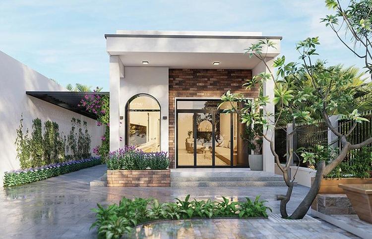 mẫu nhà cấp 4 mái bằng hiện đại 