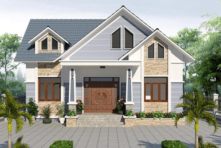 Mẫu nhà cấp 4 mái Thái rộng