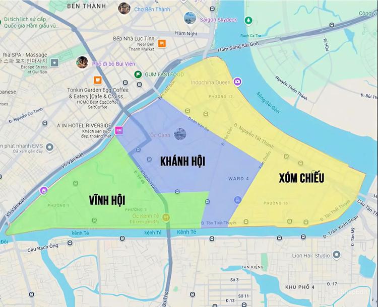 Bản đồ quận 4 sau sáp nhập