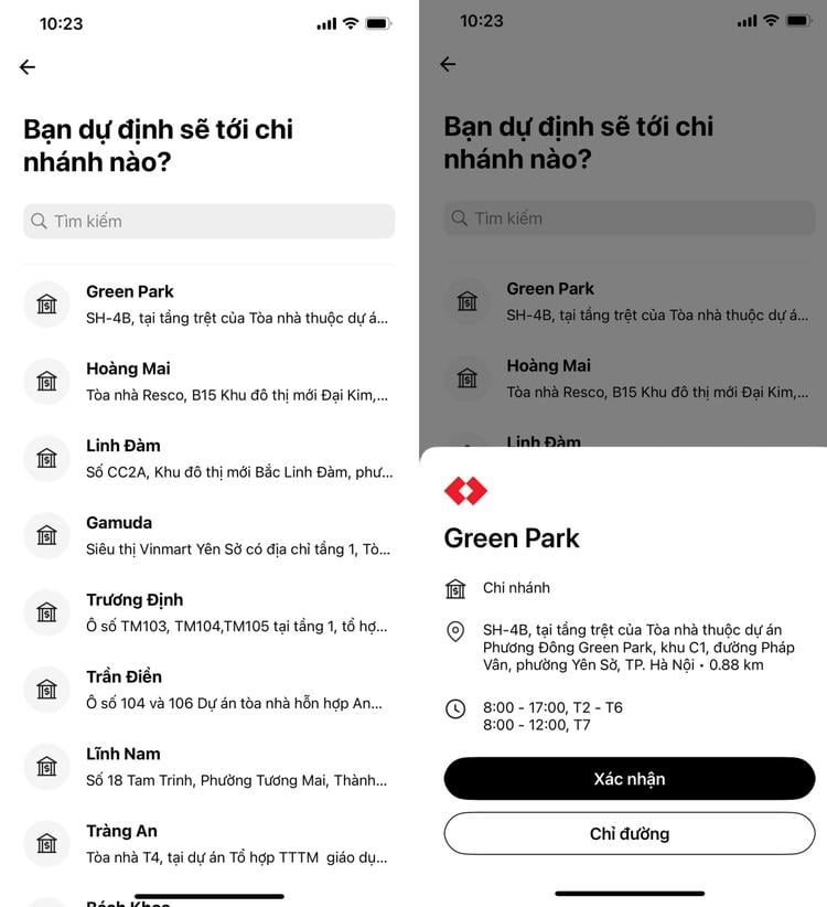 đặt lịch hẹn tại chi nhánh Techcombank