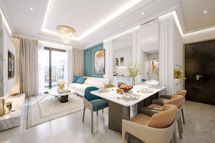 Không gian căn hộ 3 phòng ngủ – Thiết kế sang trọng, tinh tế với phòng khách liên thông bếp và bàn ăn, tối ưu công năng cho gia đình đa thế hệ