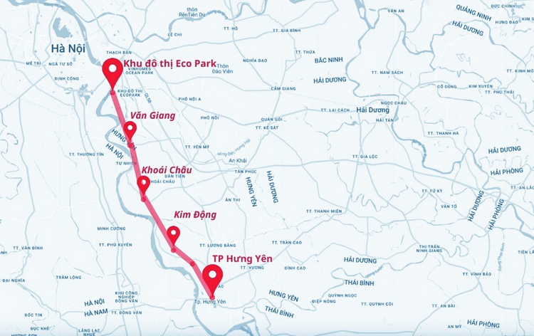 Quy mô dự án đường di sản Hưng Yên