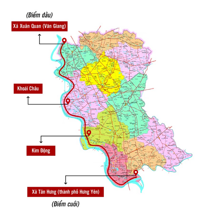 Bản đồ đường di sản Hưng Yên
